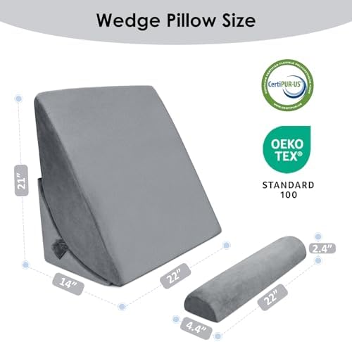 WENRENER 3pcs Adjustable Bed Wedge Pillow Set