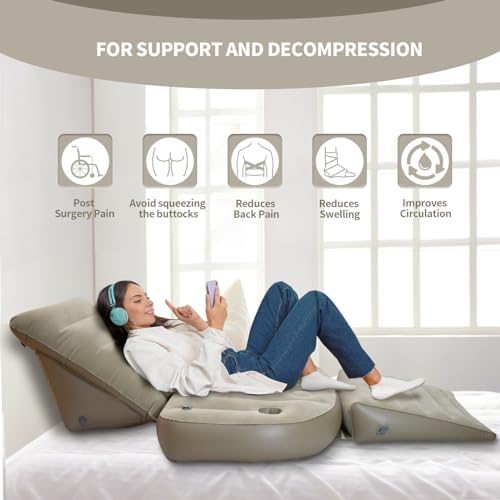 Nevife Inflatable 3pcs Bed Wedge Pillow Set - Brown