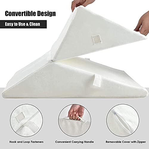 Fireflowery Bed Wedge Pillow 9 12 Inch Memory Foam with Removable Cover