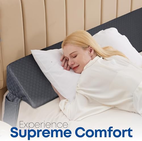 King Bed Wedge Pillow with Side Pocket - Triangle Gap Filler