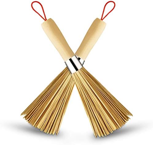2 Pack Bamboo Wok Brush for Hot Spot Cleaning