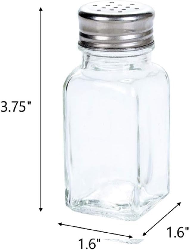Tebery 16 Pack Salt Pepper Shakers Glass Set with Stainless Tops