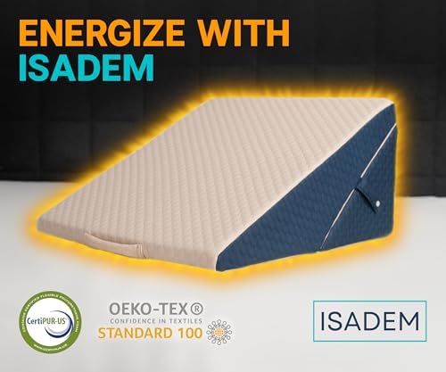Isadem Bed Wedge Pillow - 45 Degree Incline Cushion