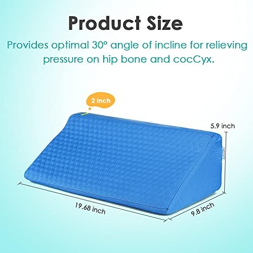NEPPT Blue Gel Pillow Wedge for Back Pain Relief