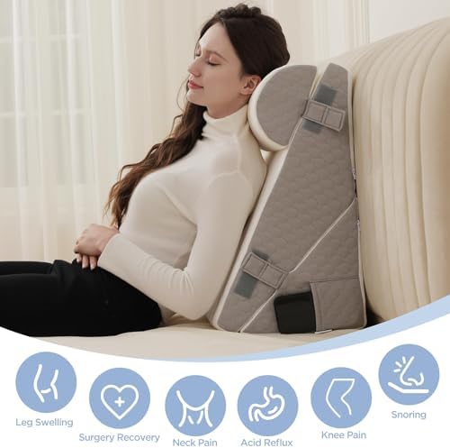 Flyxunfri 912 Bed Wedge Pillow Set 10-in-1 Adjustable