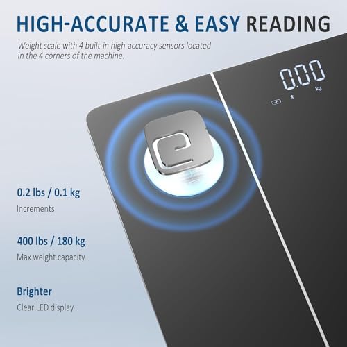 Elevon Digital Bathroom Scale with LCD Display and Tempered Glass 1