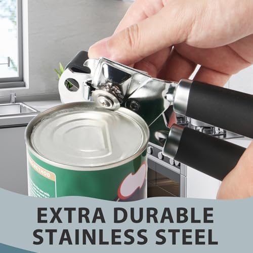 Safring Manual Can Opener with Bottle Opener Heavy Duty Stainless Steel