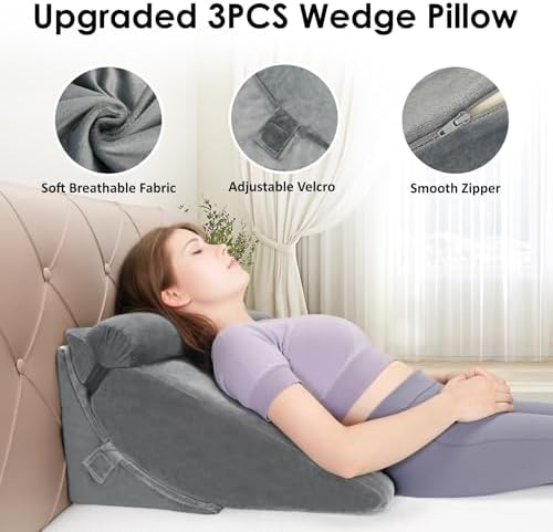 WENRENER 3pcs Adjustable Bed Wedge Pillow Set