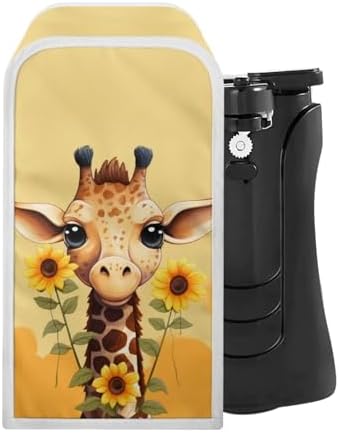 Giraffe Print Electric Can Opener Cover - Waterproof Stain Resistant Easy to Clean