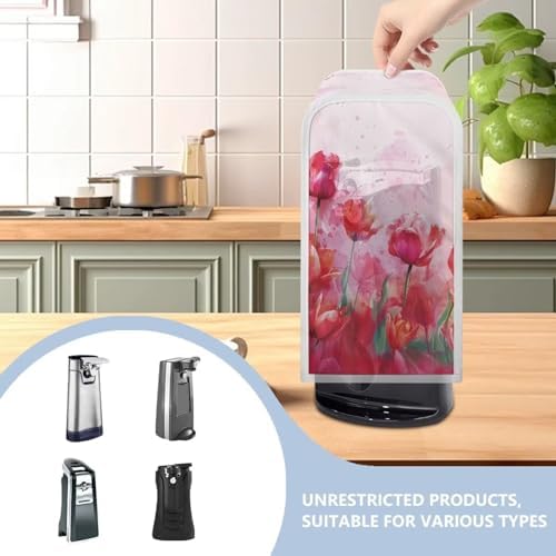TODIYADDU Red Tulip Electric Can Opener Cover