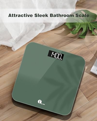 1byone Digital Bath Scale with LED Display 400lbs Midnight Green