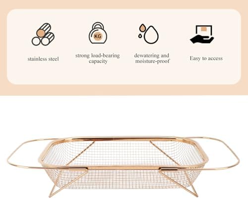 CHICIRIS Rose Gold Colander Strainer Over The Sink