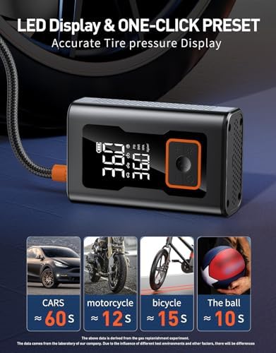 LYTFEI Tire Inflator Portable Air Compressor with Digital Gauge