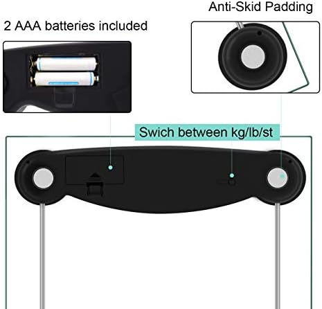 Malama Digital Body Weight Scale with LCD Backlit Display 400 lbs Accuracy Black