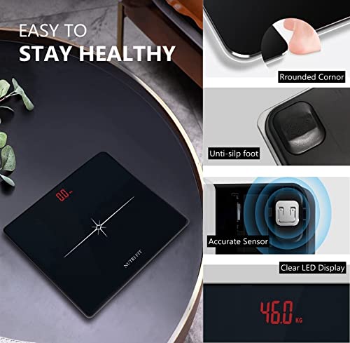 NUTRI FIT Digital Body Scale - 330 lb High Precision Black