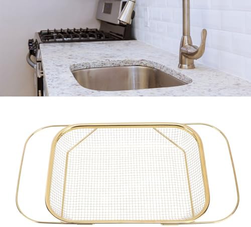 Asixxsix Over The Sink Colander with Handles
