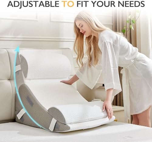 BDEUS 4-PCS Orthopedic Bed Wedge Pillow Set for Post-Surgery Recovery