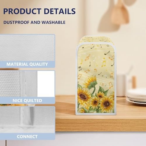 TODIYADDU Music Notes Sunflowers Electric Can Opener Cover