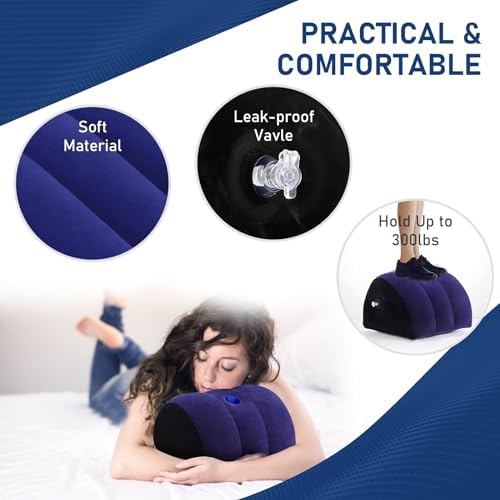 Prosixtoy Inflatable Wedge Pillow - Lightweight Leg Support for Sleep Travel