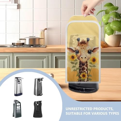 Giraffe Print Electric Can Opener Cover - Waterproof Stain Resistant Easy to Clean
