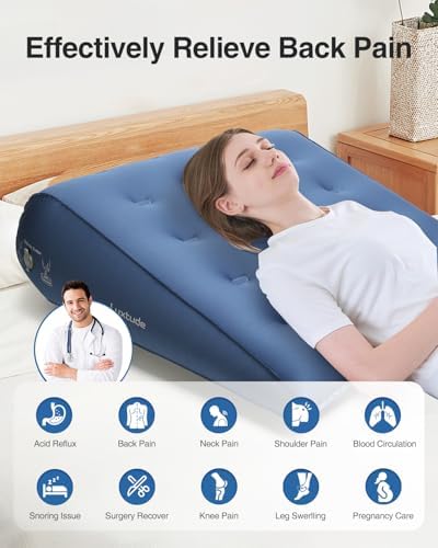 Luxtude Inflatable Wedge Pillow for Back Pain Relief and Travel