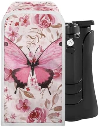 Suhoaziia Electric Can Opener Dust Cover with Pink Butterfly Design