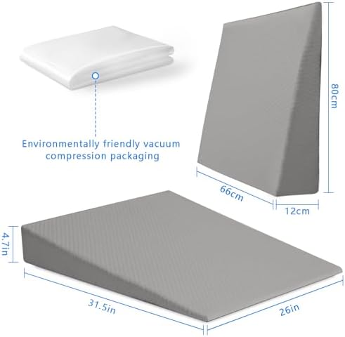 XINSURUJIAN Bed Wedge Pillow Triangle Belt Foam White