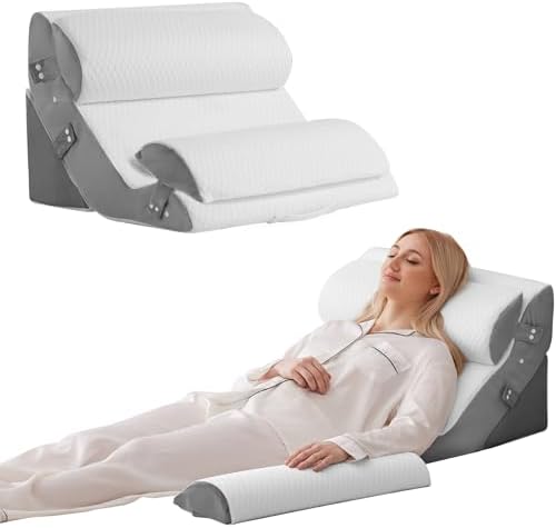 4PCS Adjustable Wedge Pillow Set for Post Surgery and Acid Reflux Relief