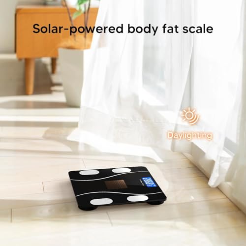 Eayaele Solar Powered Body Fat Scale with 8 Profiles