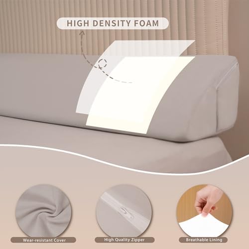Aurako Queen Size Bed Wedge Pillow with Pockets