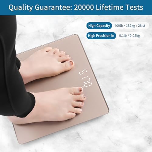 HomeBuds Digital Bathroom Scale 400lbs Rose Gold