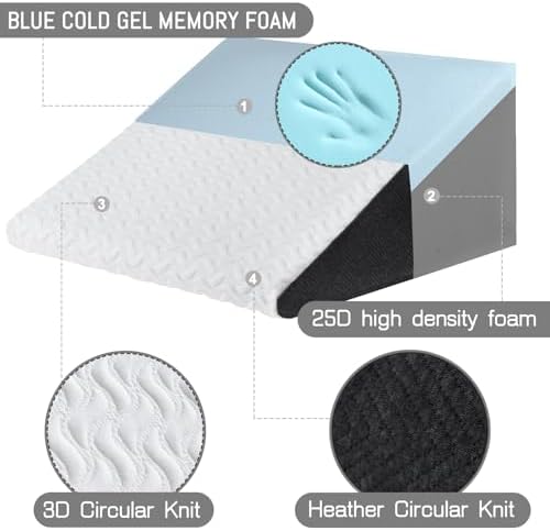 Cosmoluxe 12 Bed Wedge Pillow for Acid Reflux Relief