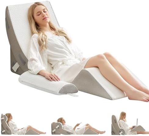 BDEUS 4-PCS Orthopedic Bed Wedge Pillow Set for Post-Surgery Recovery