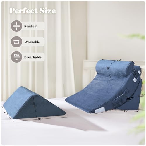 4PCS Orthopedic Bed Wedge Pillows for Pain Relief and Sleep Comfort