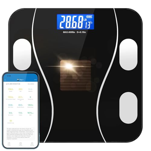 Eayaele Solar Powered Body Fat Scale with 8 Profiles