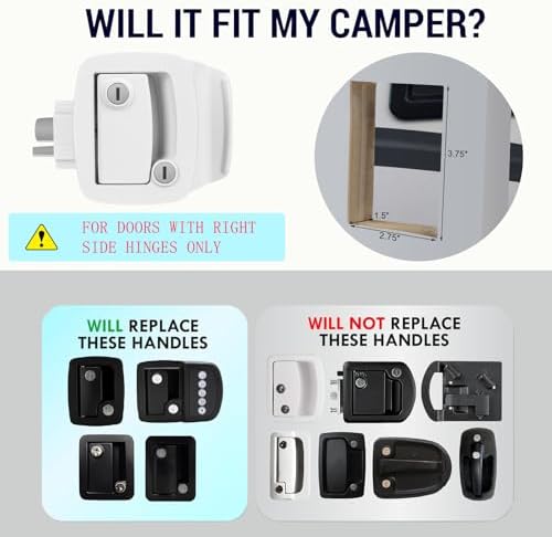 PAULINN RV Door Lock Replacement - 4 Keys Heavy Duty Zinc Alloy