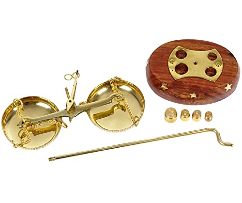 Vintage Brass Taraju Scale with Weights