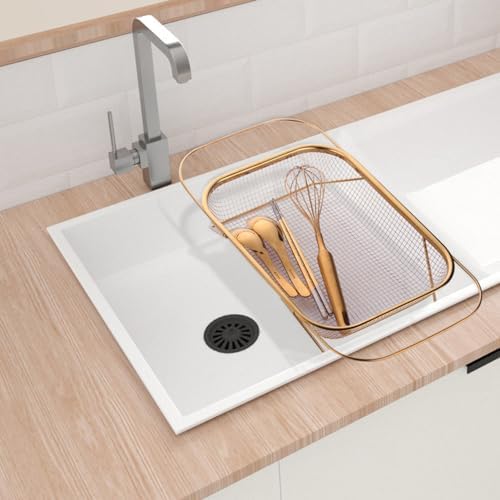 CHICIRIS Rose Gold Colander Strainer Over The Sink
