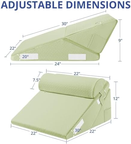 Sasttie Adjustable Wedge Pillow Set for Post Surgery and Acid Reflux