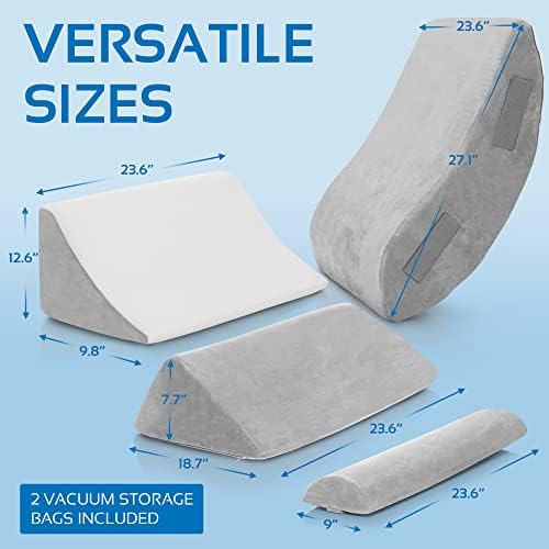AllSett Health 4 PC Bed Wedge Pillow Set
