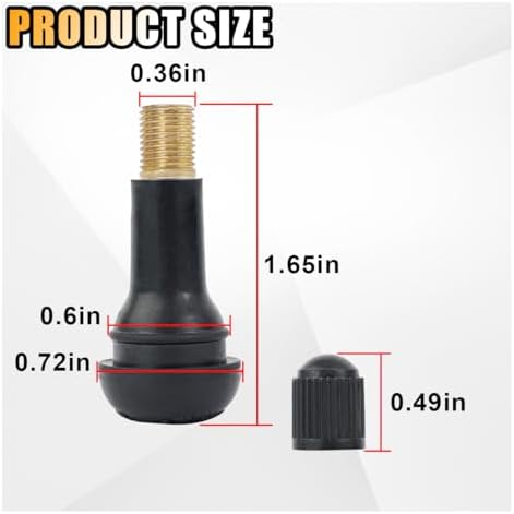 8PCS TR413 Tubeless Valve Stems for 115mm Rim Holes