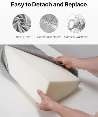 VEVOR Bed Wedge Pillow for Headboard Gray 72x10x6