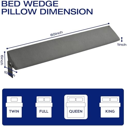 MIDLADE Queen Bed Wedge Pillow for Headboard Gap Filler