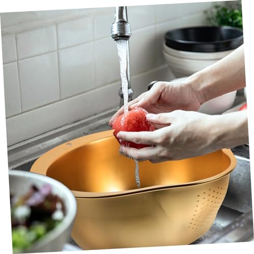 Convenient Colander with Fine Mesh for Rice and Vegetables
