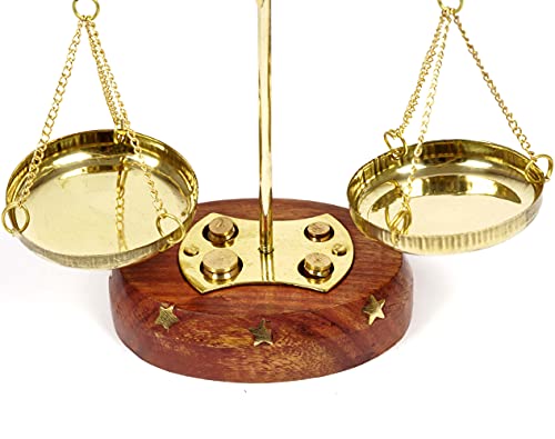 Vintage Brass Taraju Scale with Weights