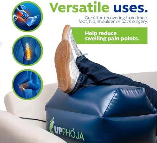 Remote Inflatable Leg Elevation Pillow for Sciatica and Post-Surgery Relief