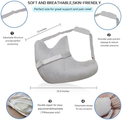 Shoulder Support Pillow with Adjustable Strap for Pain Relief