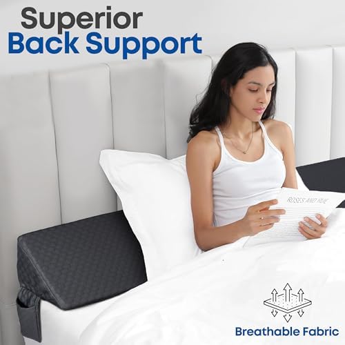 King Bed Wedge Pillow with Side Pocket - Triangle Gap Filler