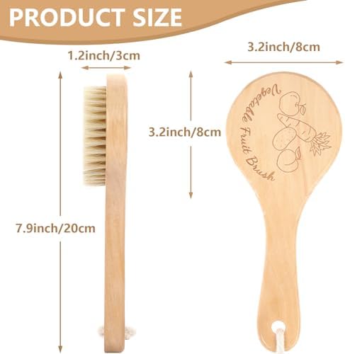 SEPGLITTER Vegetable Brush with Long Wooden Handle