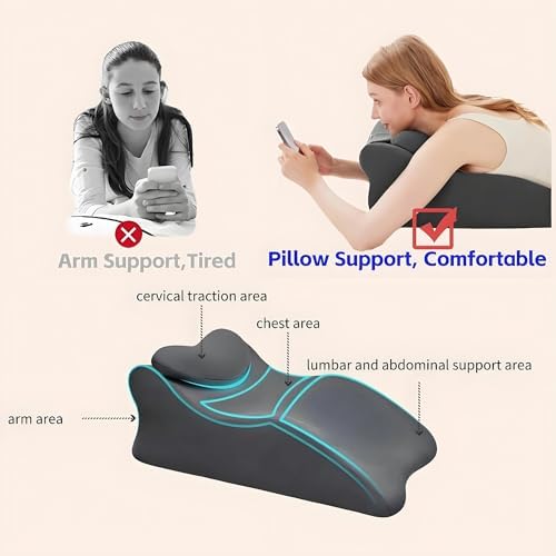 RLXROM Bed Wedge Pillow for Prone Position Reading